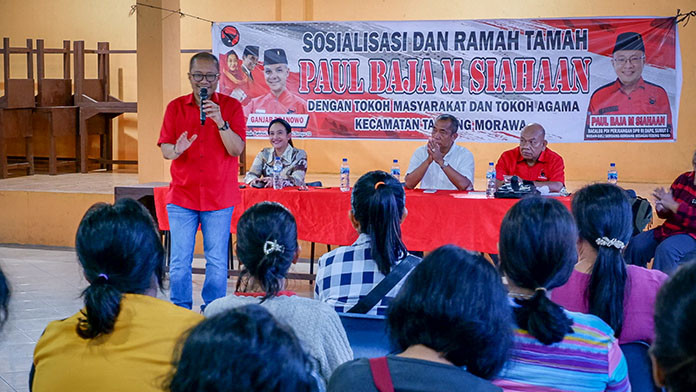 Sosialisasi Ganjar Pranowo, Giliran Warga Tanjung Morawa Disapa Paul Baja M Siahaan