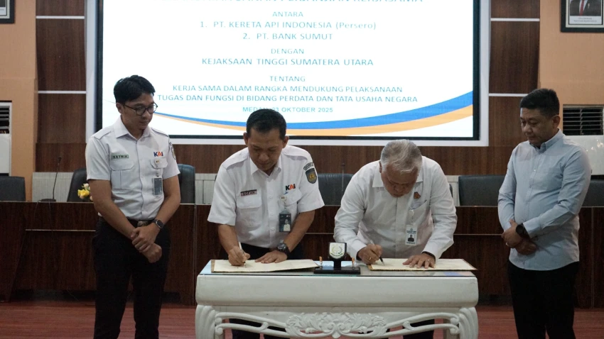 KAI-Kejati Sumut Teken Kerja Sama Penanganan Masalah Hukum Perdata dan TUN